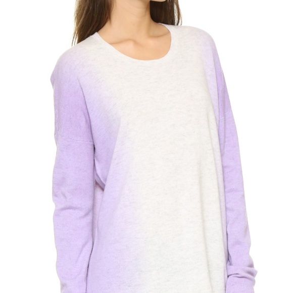 Vince. Vertical Dip Dye Crewneck Sweater - Cloud/Waterlily (NWOT) - Picture 3 of 10